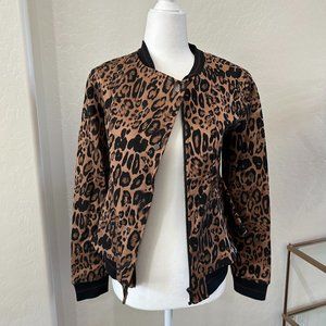Trouve Leopard Print Peplum Jacket